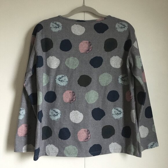 CHARLIE B Soft Fleecey Polka Dot Crewneck Sweater - Picture 2 of 14